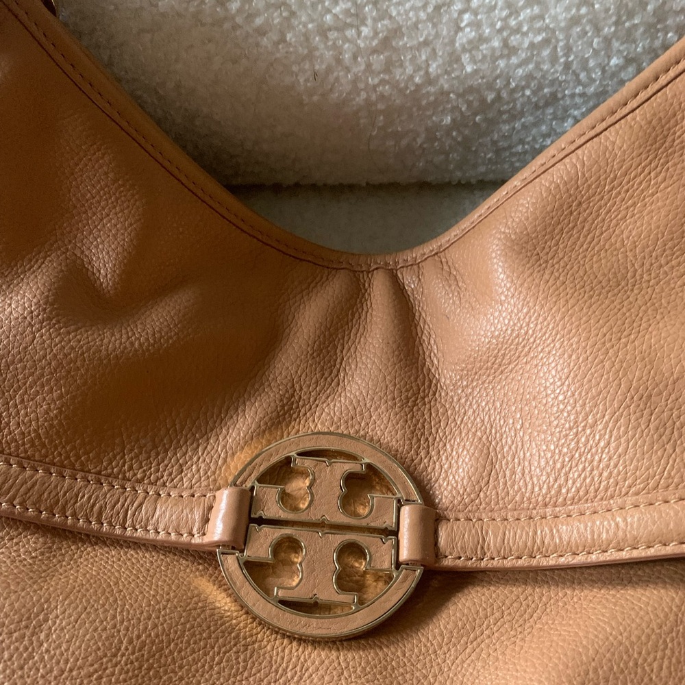 ❤️Tory Burch Large Camel Leather Shoulder Bag - Picture 12 of 12